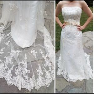 Alfred Angelo Ivory Strapless Wedding Dress